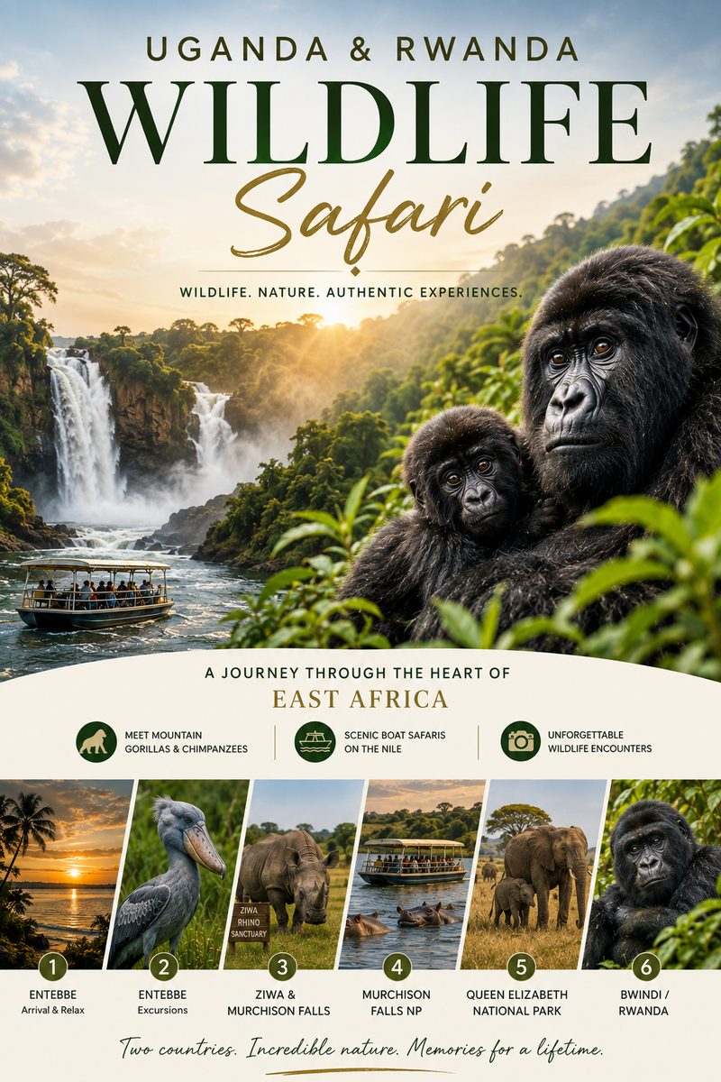 Uganda & Rwanda Wildlife Safari — 14 Days Uganda and Rwanda safari